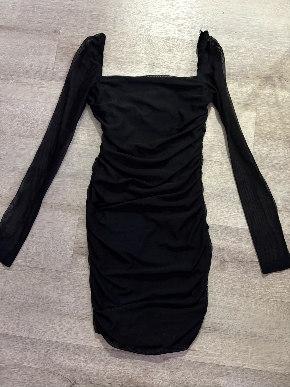 Princess Polly Black Long Sleeve Ruched Bodycon Dress